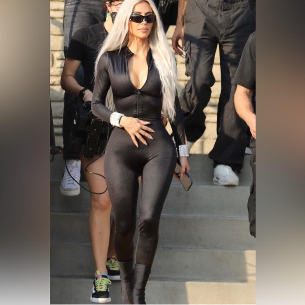 SKIMS MOCK NECK LONG SLEEVE ONESIE - SMALL - BLACK - NEW